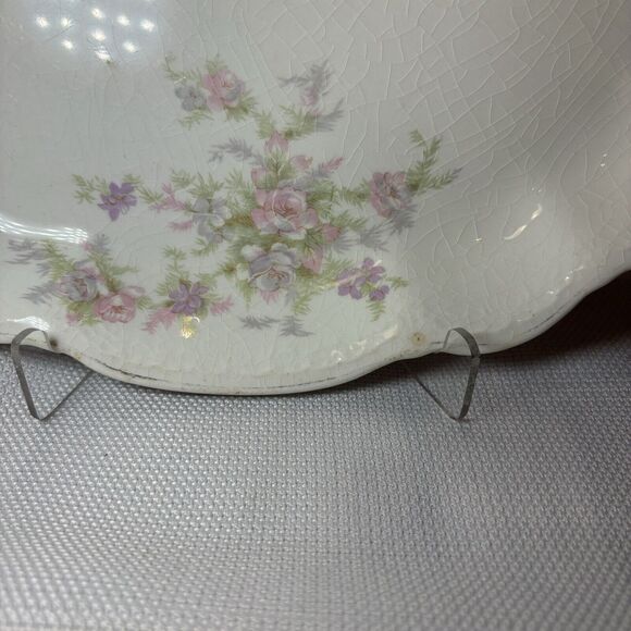 Homer Laughlin Hudson Vintage China Pink Floral Pattern Plate Trinket Dish *READ - Picture 2 of 10